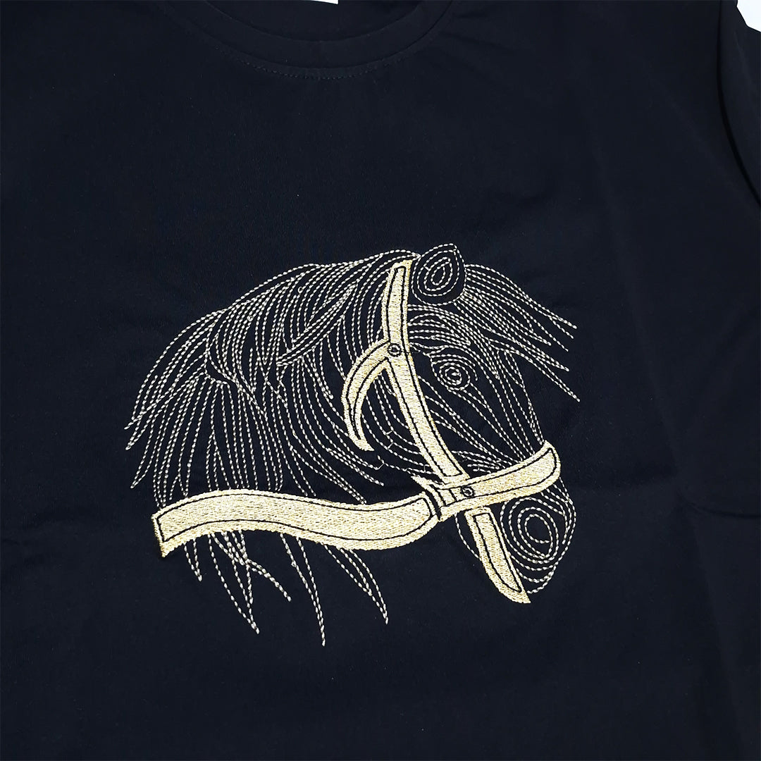 The Wild Horse Embroidered Tee (black)(1019)