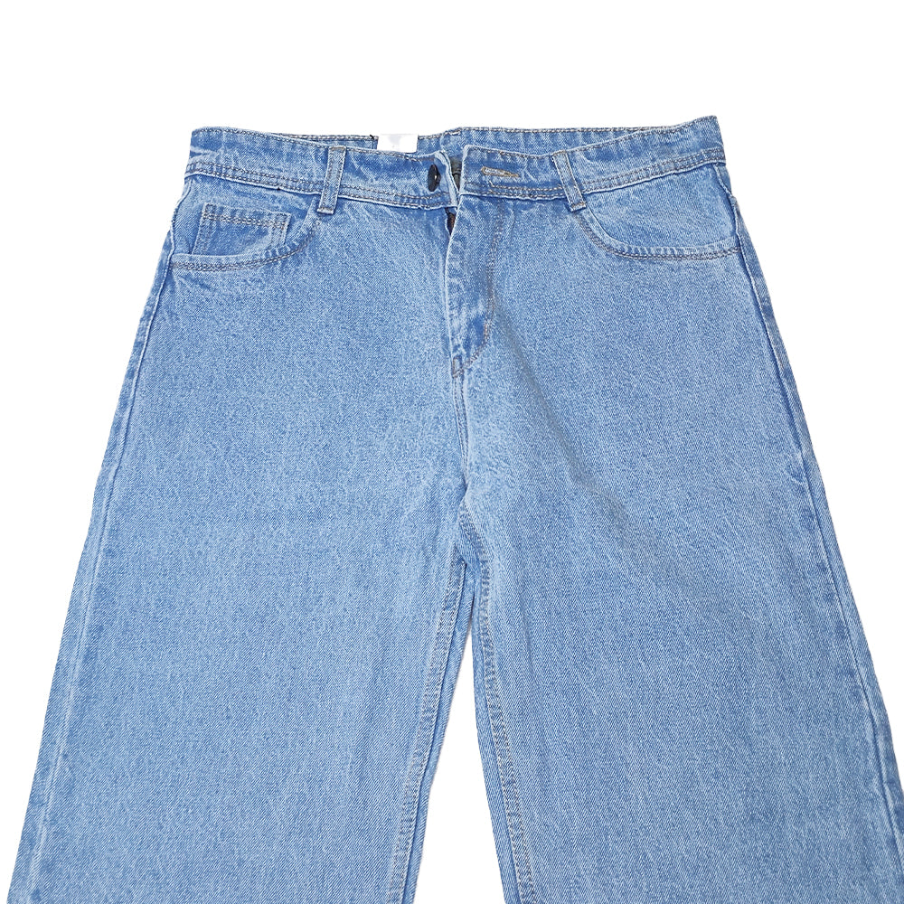 Clothora Men's Light Blue Vintage Wash Wide-Leg Baggy Jeans | Retro Streetwear Denim Pants(2013)