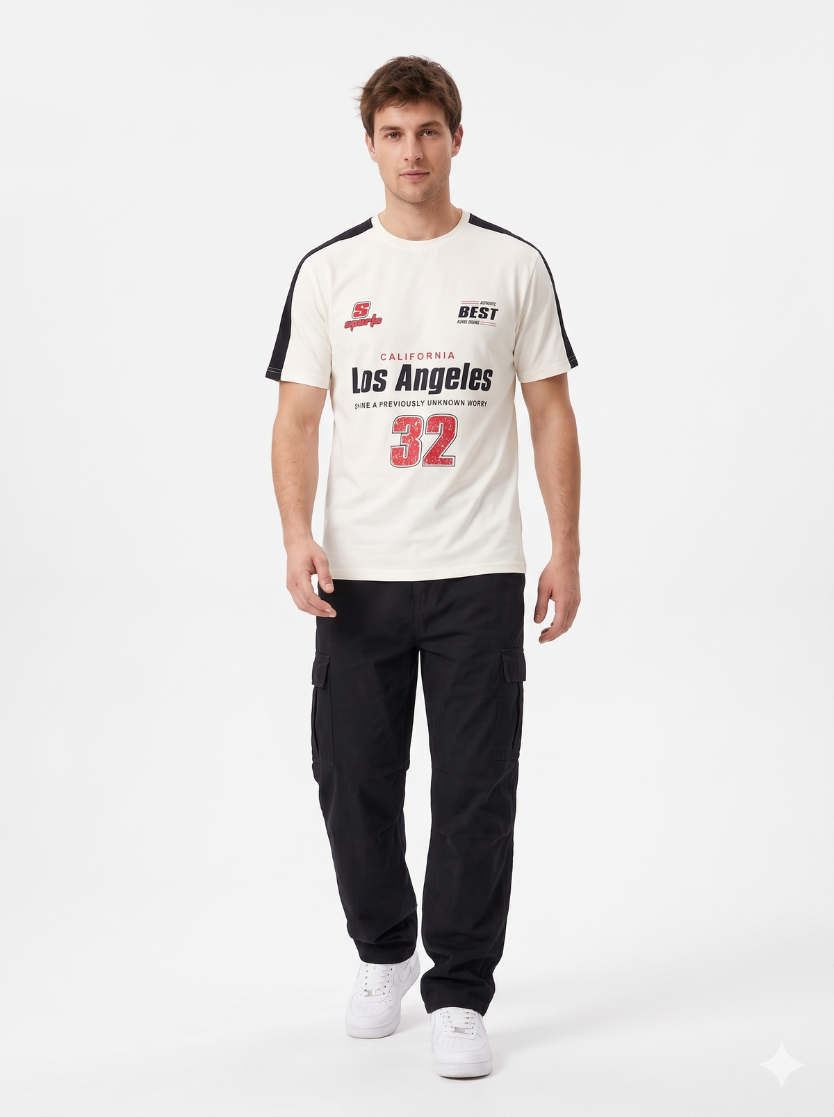 Off-White Cream "CALIFORNIA LOS ANGELES 32" T-Shirt(1003)
