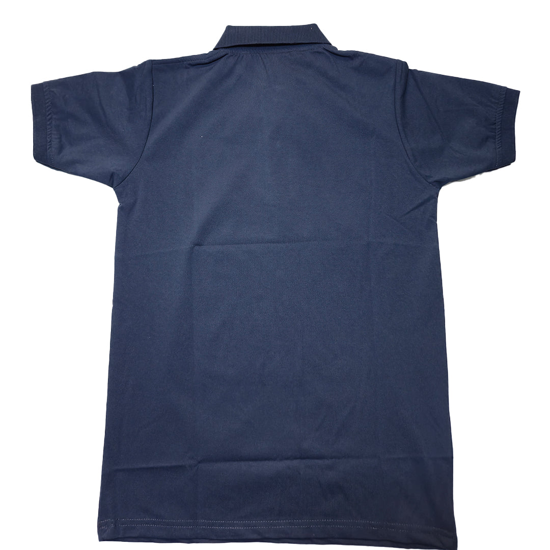 DARK BLUE Men Old Money Style Solid Textured Knitted Snap-Button Collar Polo T-Shirt(1044)