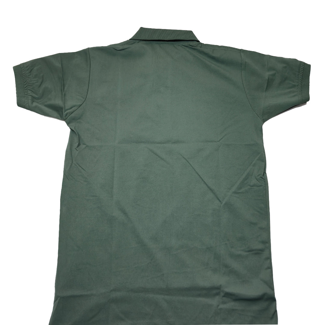 GREEN Men Old Money Style Solid Textured Knitted Snap-Button Collar Polo T-Shirt(1045)