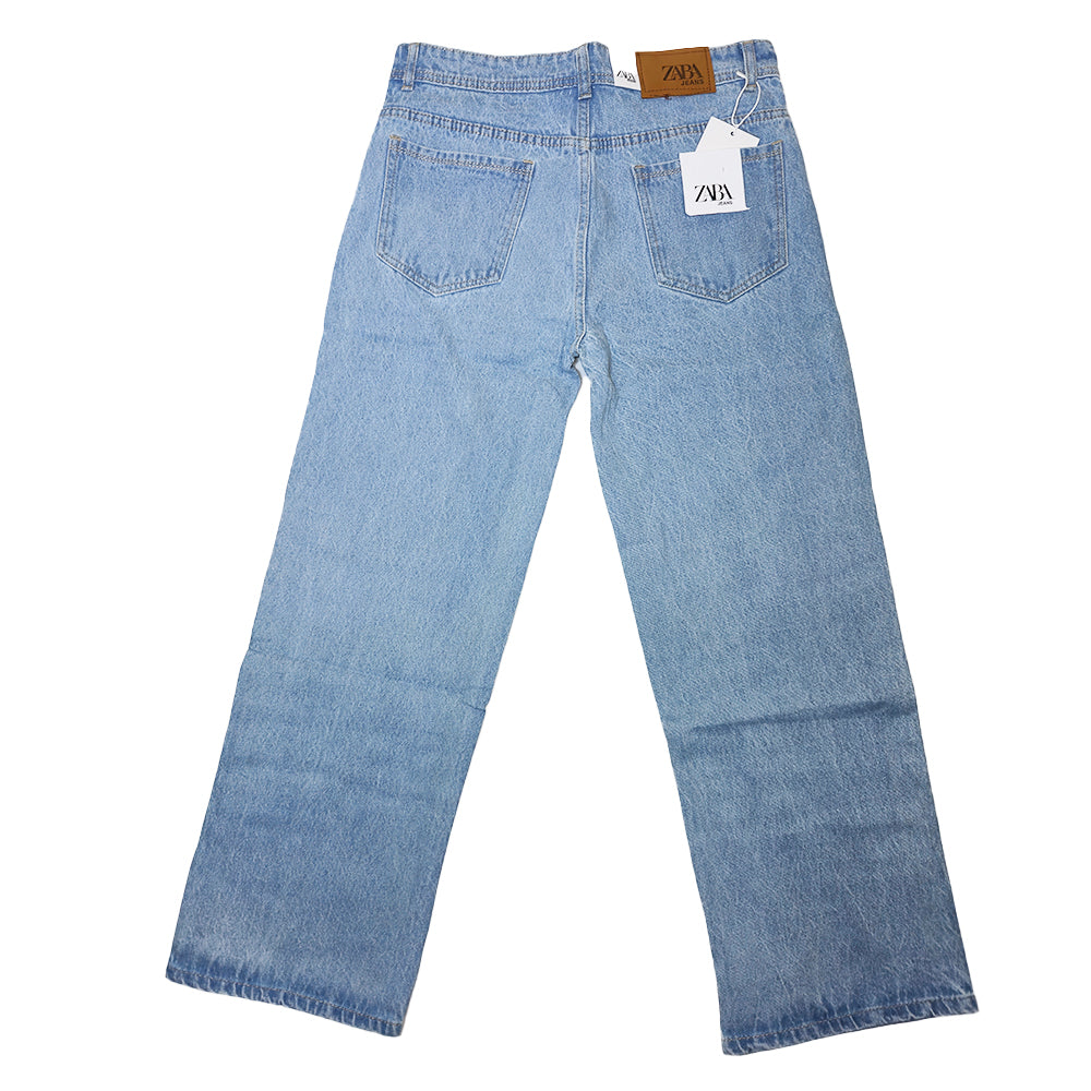 Clothora Men's Light Blue Vintage Wash Wide-Leg Baggy Jeans | Retro Streetwear Denim Pants(2013)