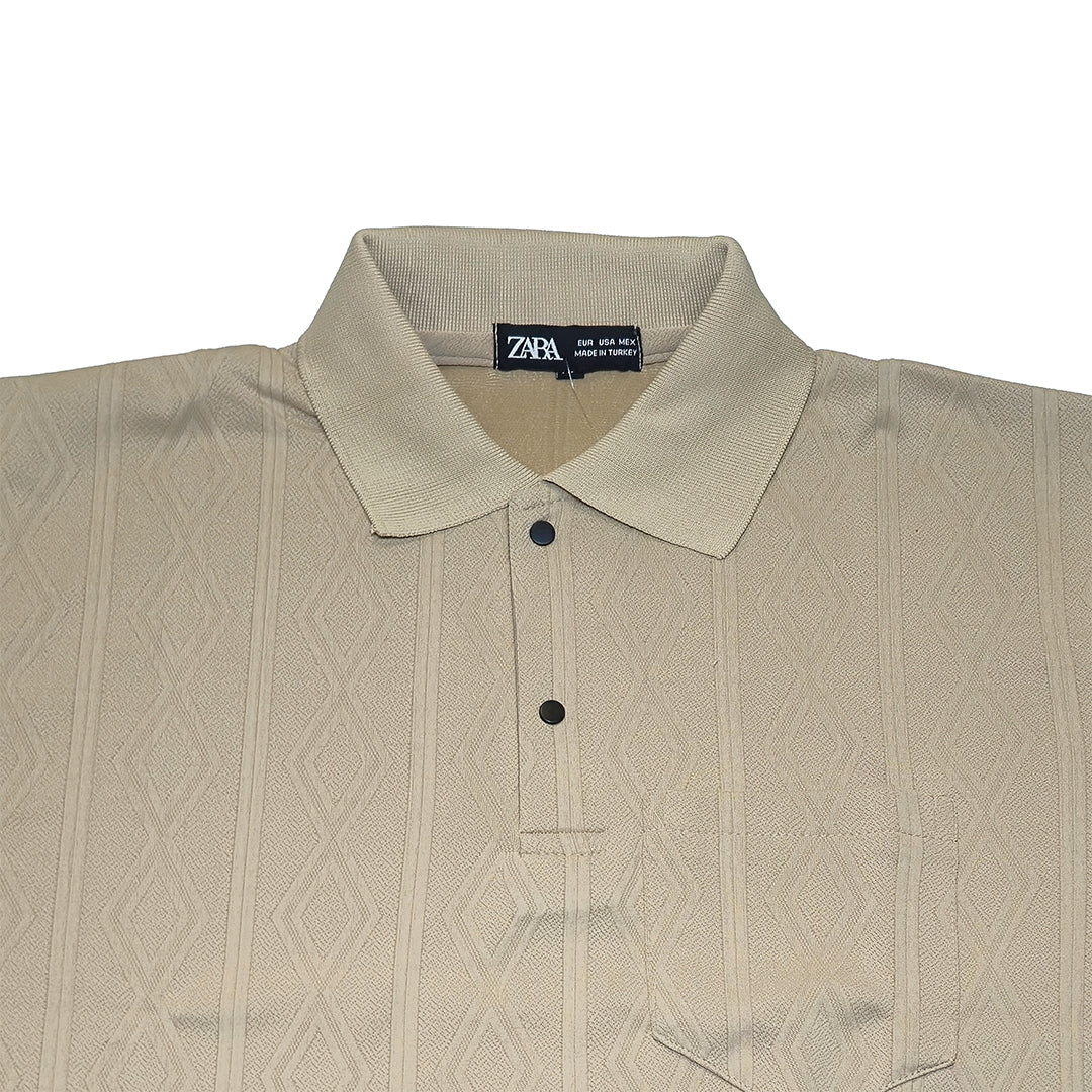 CREAM Men Old Money Style Textured Knitted Snap-Button (1039)