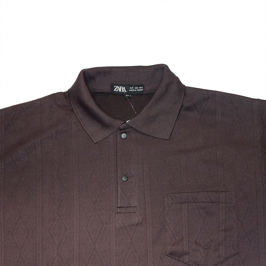 BROWN Men Old Money Style Textured Knitted Snap-Button (1038)