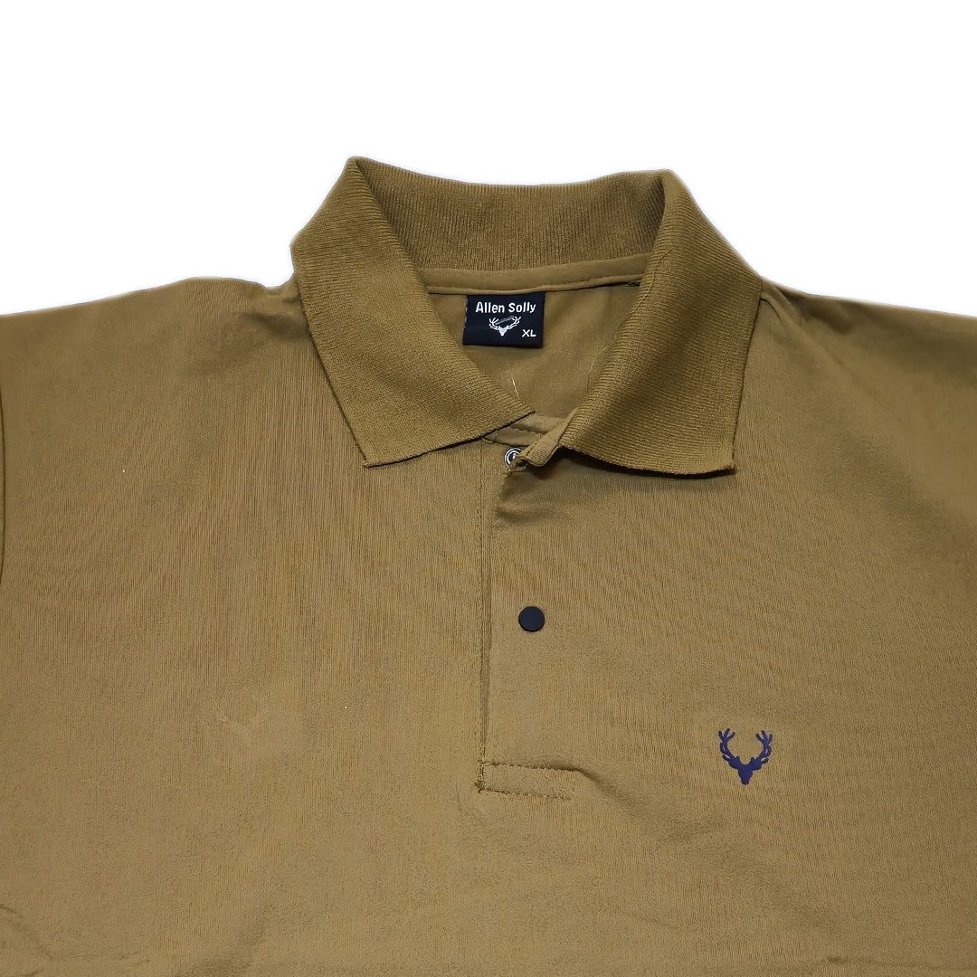 KHAKHIIMen Old Money Style Solid Textured Knitted Snap-Button Collar Polo T-Shirt(1046)