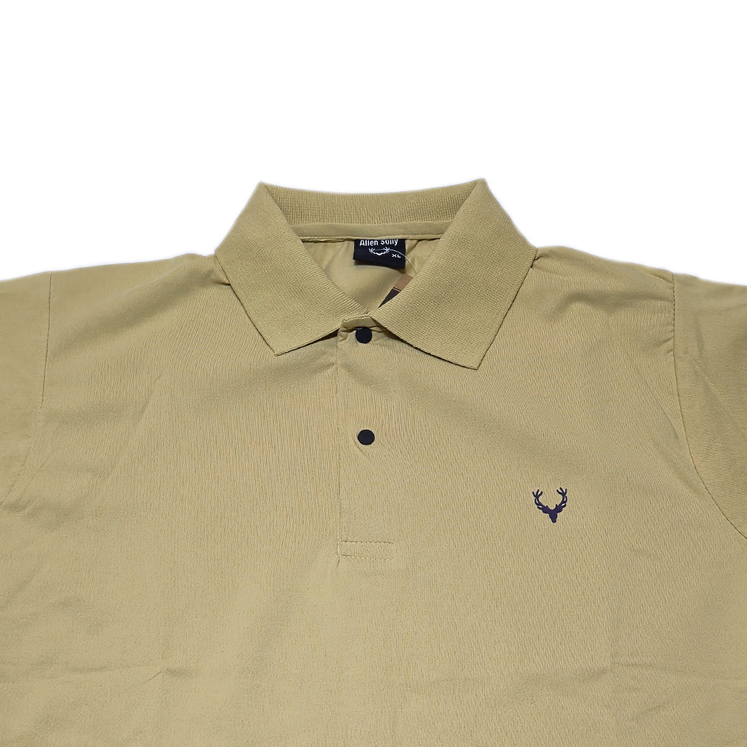 MITTI Men Old Money Style Solid Textured Knitted Snap-Button Collar Polo T-Shirt(1048)