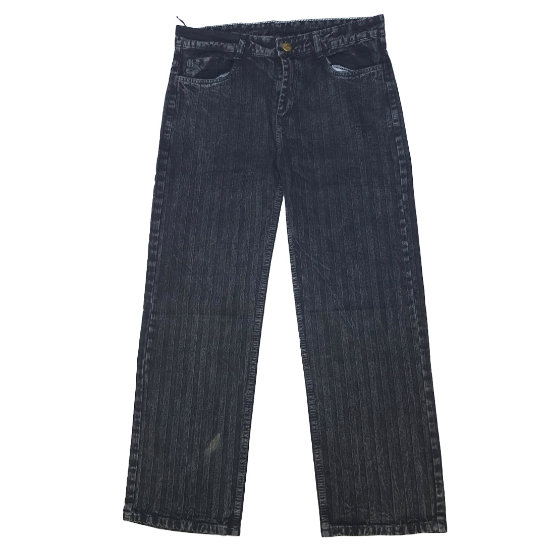 The Pinstripe Washed Black Jeans (Charcoal Black / Textured Vertical Pinstripes)(2010)