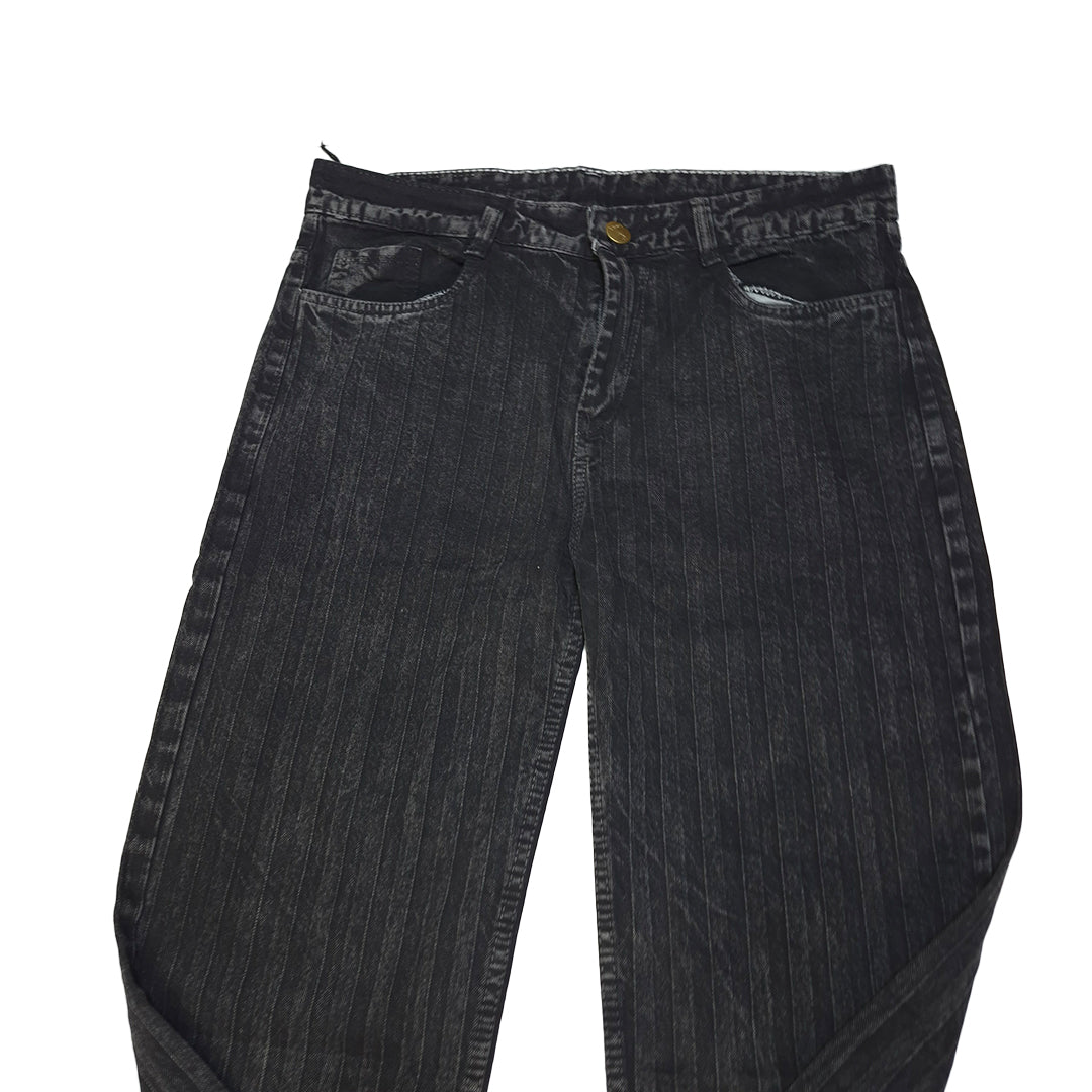 The Pinstripe Washed Black Jeans (Charcoal Black / Textured Vertical Pinstripes)(2010)