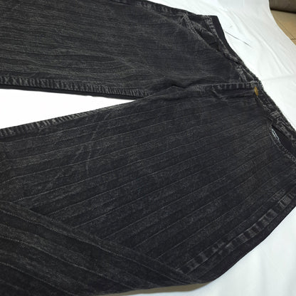 The Pinstripe Washed Black Jeans (Charcoal Black / Textured Vertical Pinstripes)(2010)