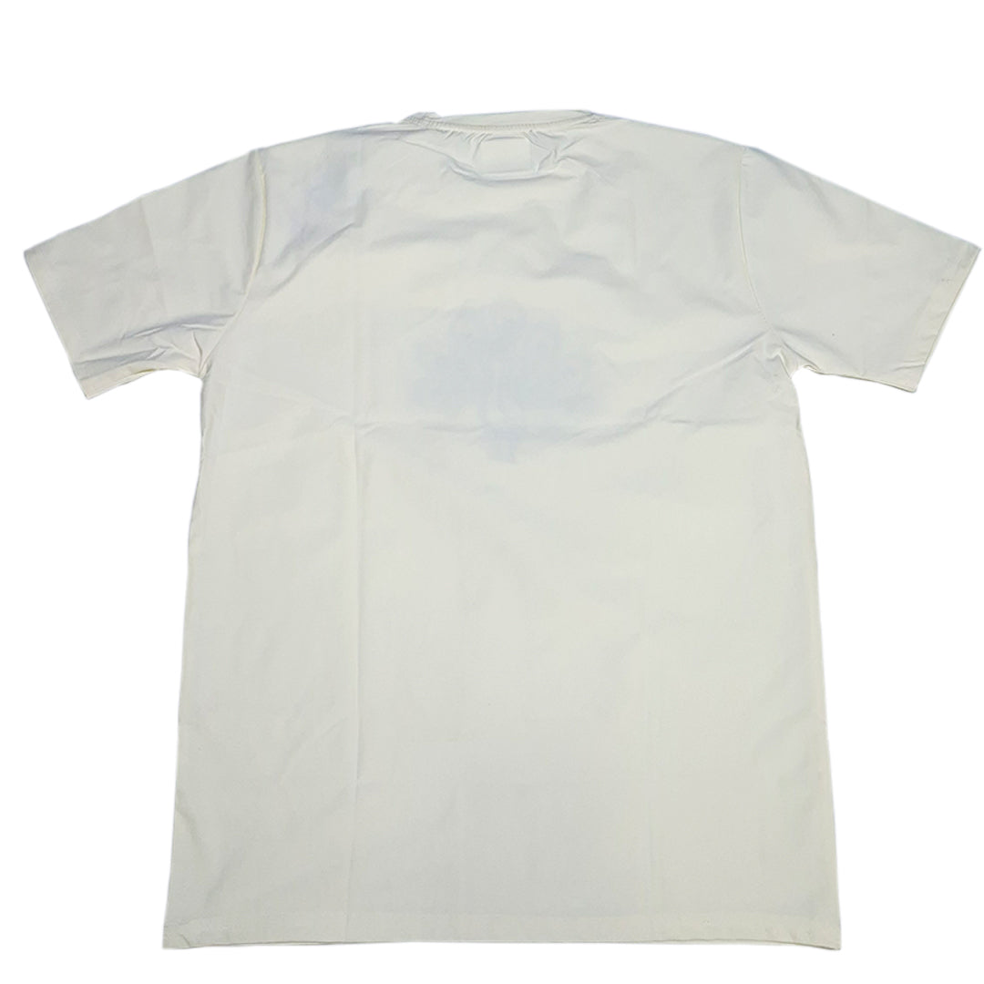 The Regal Peacock Embroidered Tee (Cream White)(1020)