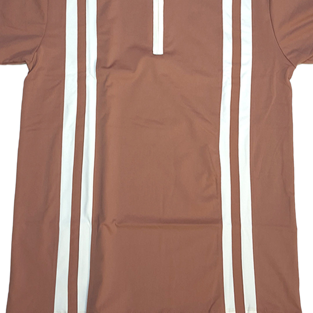 The Weekend Club Zipper Polo (Cream / Chocolate) (1012)