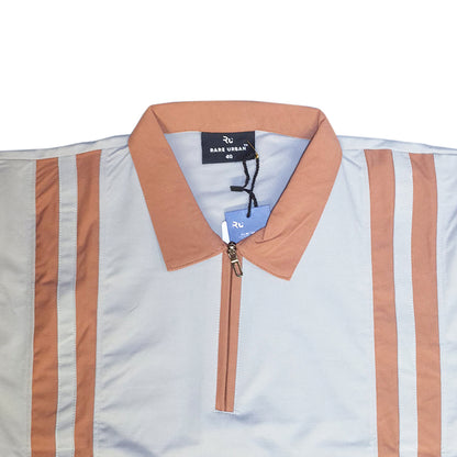 The Smart Casual Zipper Polo (Cool Grey / Rust)(1014)