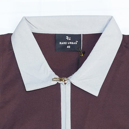 The City Gentleman Zipper Polo (Dark Brown / Grey)(1013)