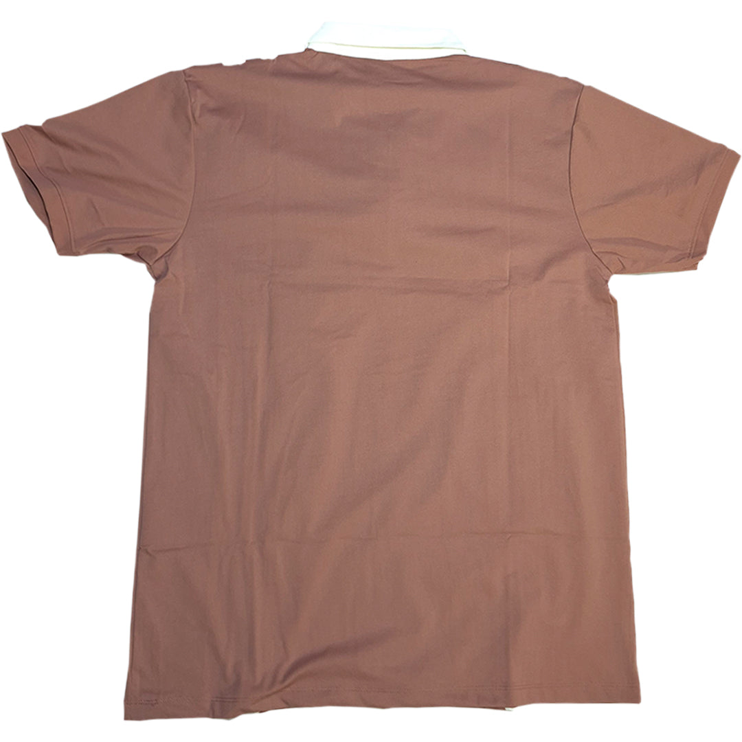 The Weekend Club Zipper Polo (Cream / Chocolate) (1012)