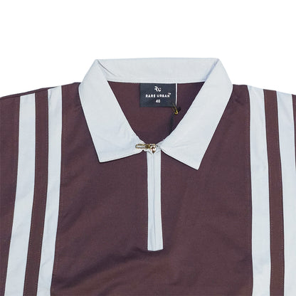 The City Gentleman Zipper Polo (Dark Brown / Grey)(1013)