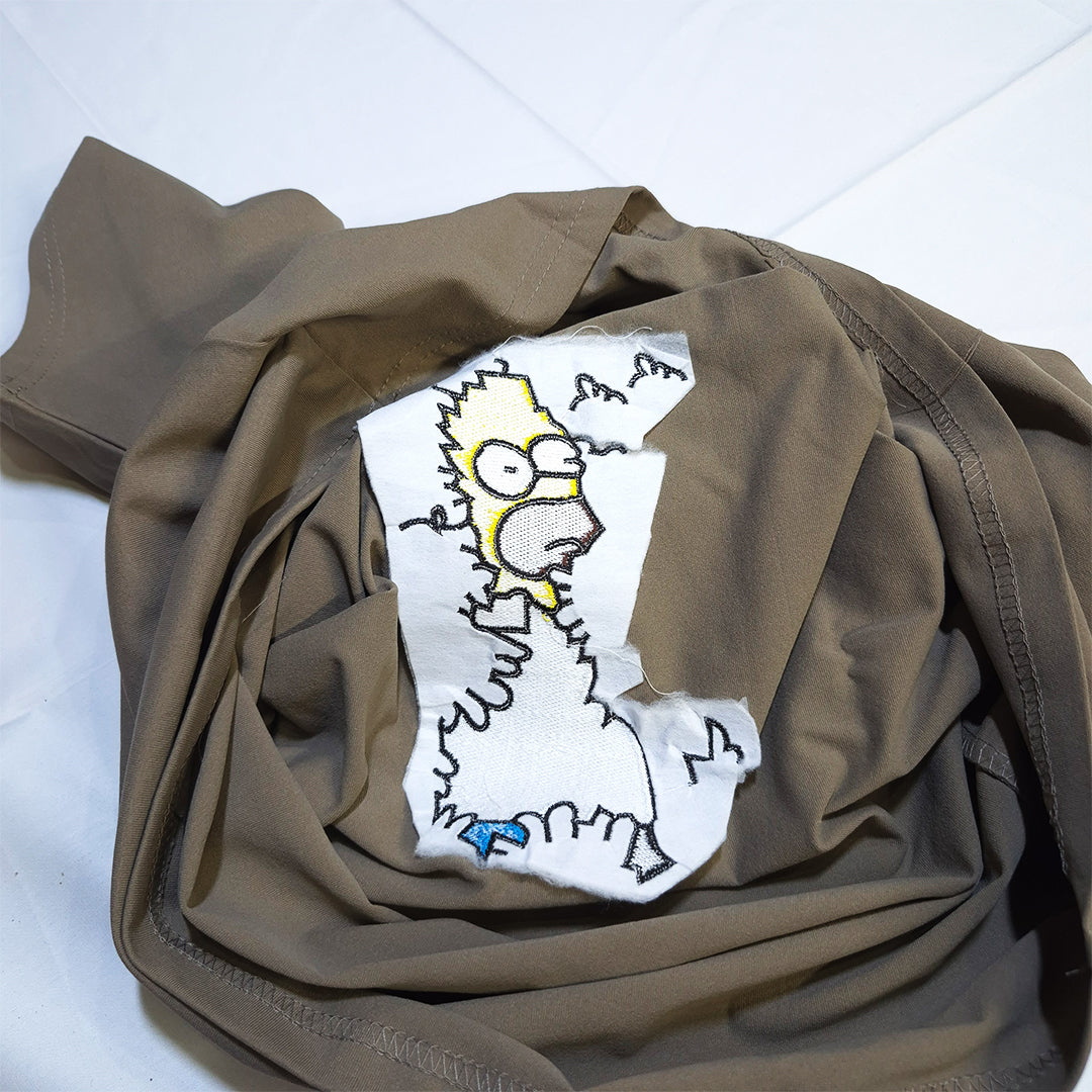 The Sneaky Homer Embroidered Tee (Taupe)(1018)