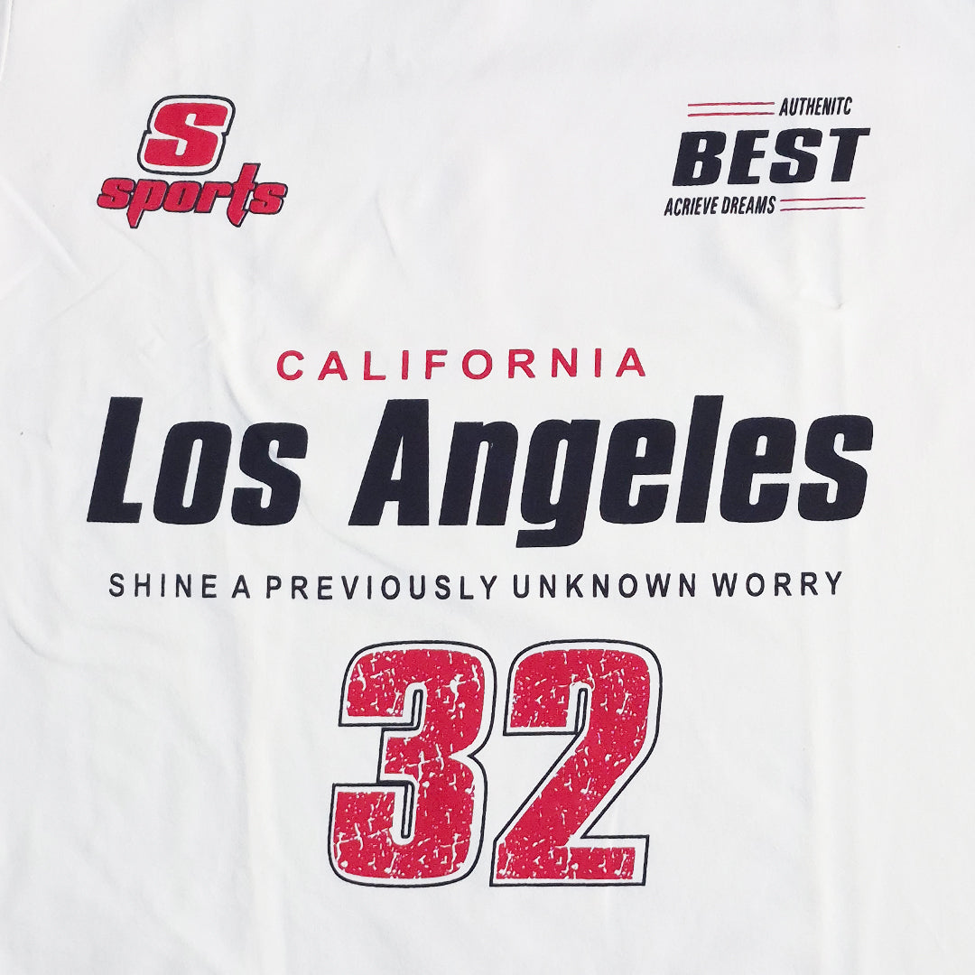 Off-White Cream "CALIFORNIA LOS ANGELES 32" T-Shirt(1003)