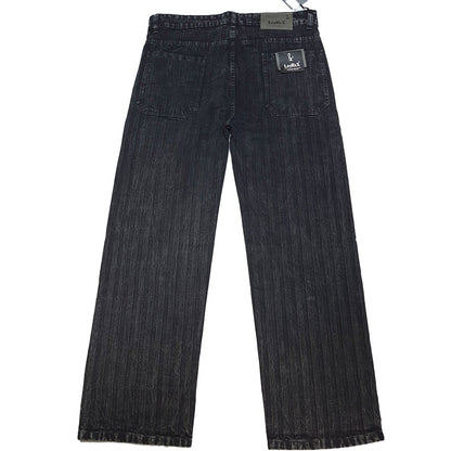 The Pinstripe Washed Black Jeans (Charcoal Black / Textured Vertical Pinstripes)(2010)