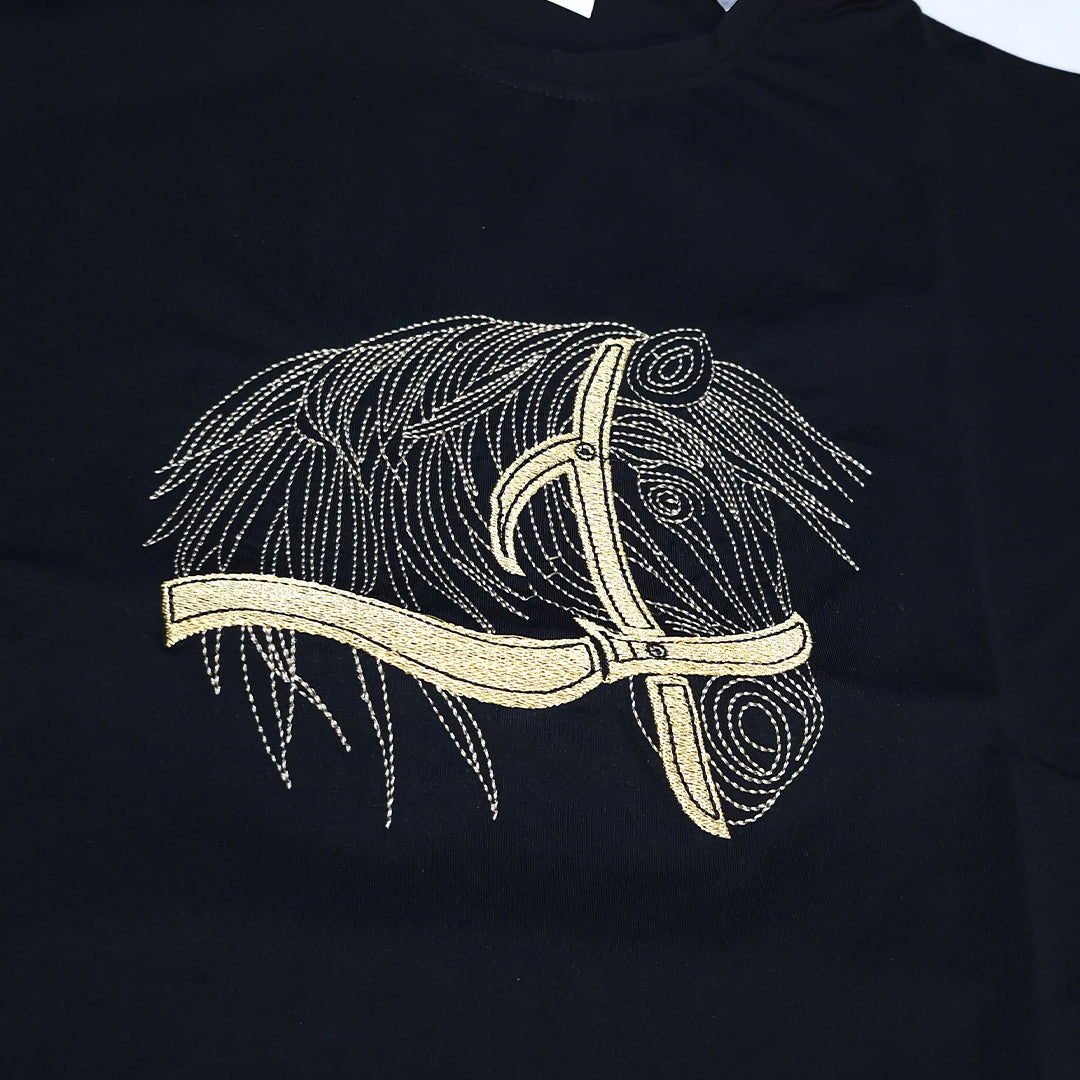 The Wild Horse Embroidered Tee (black)(1019)