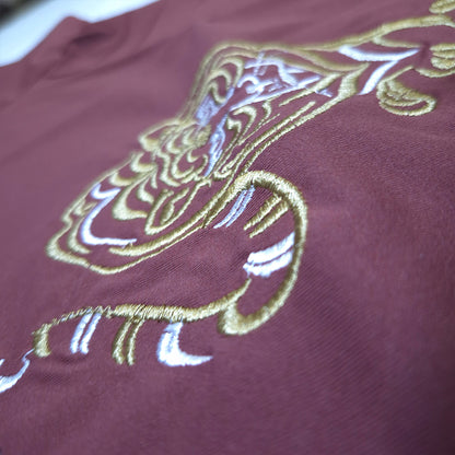 The Brave Tiger Embroidered Tee (Rust Brown)(1017)