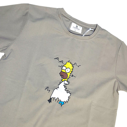 The Sneaky Homer Embroidered Tee (Taupe)(1018)