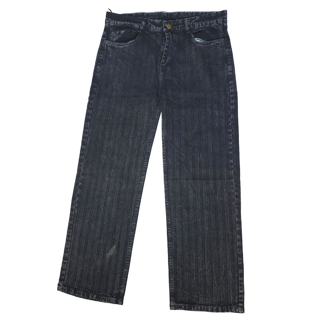 The Pinstripe Washed Black Jeans (Charcoal Black / Textured Vertical Pinstripes)(2010)