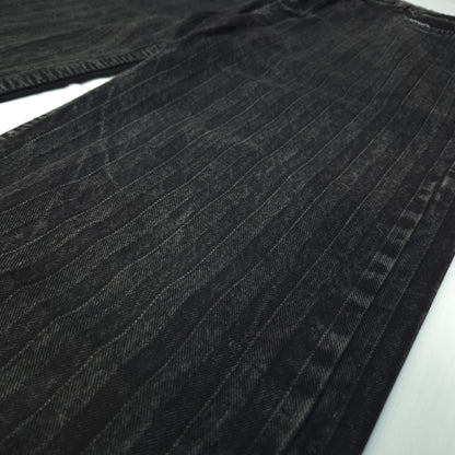 The Pinstripe Washed Black Jeans (Charcoal Black / Textured Vertical Pinstripes)(2010)