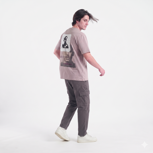 Clothora Men's Lavender The Missing Pieces Puzzle Graphic Oversized T-Shirt | Aesthetic Tee(1058)