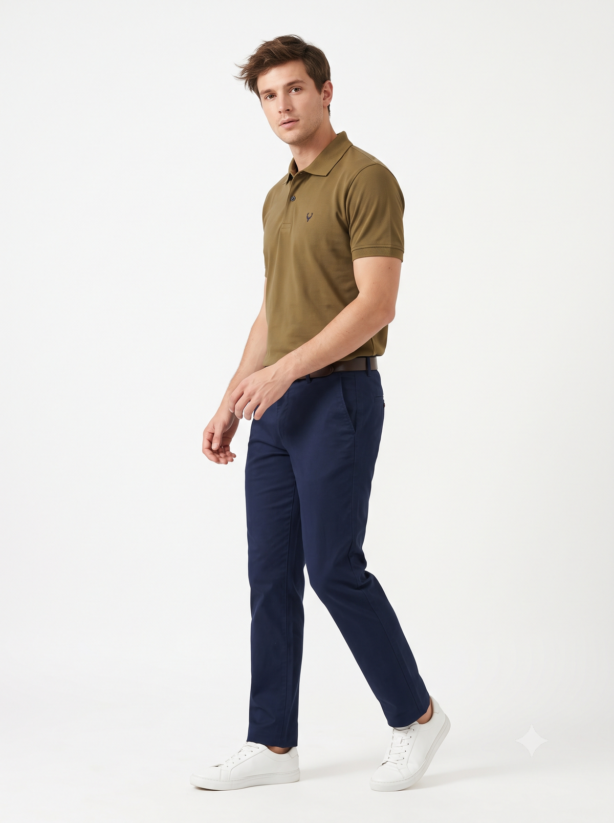 KHAKHIIMen Old Money Style Solid Textured Knitted Snap-Button Collar Polo T-Shirt(1046)