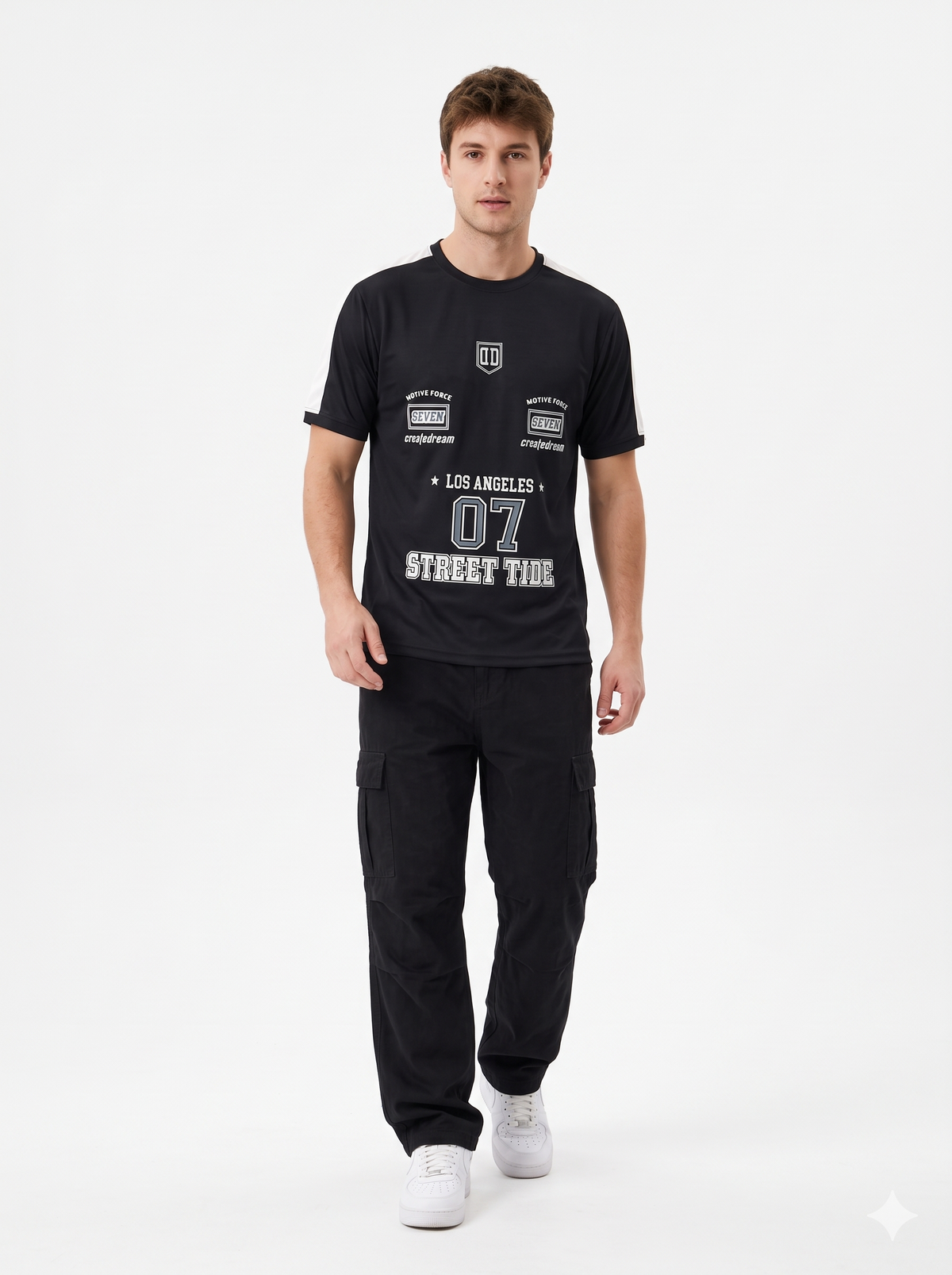 Jet Black "LOS ANGELES 07 STREET TIDE" T-Shirt(1002)