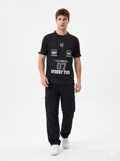 Jet Black "LOS ANGELES 07 STREET TIDE" T-Shirt(1002)