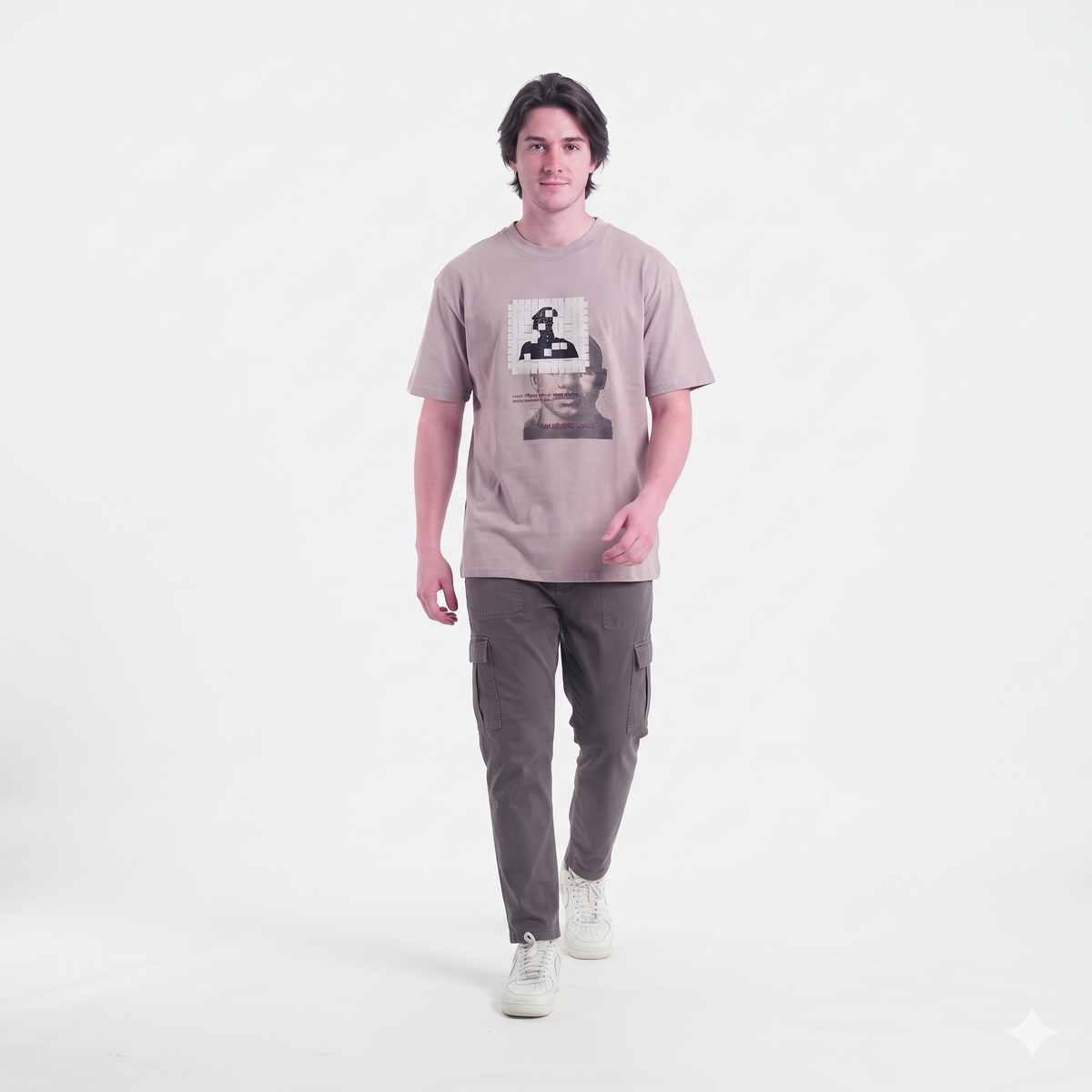 Clothora Men's Lavender The Missing Pieces Puzzle Graphic Oversized T-Shirt | Aesthetic Tee(1058)