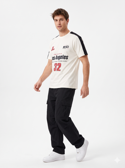 Off-White Cream "CALIFORNIA LOS ANGELES 32" T-Shirt(1003)