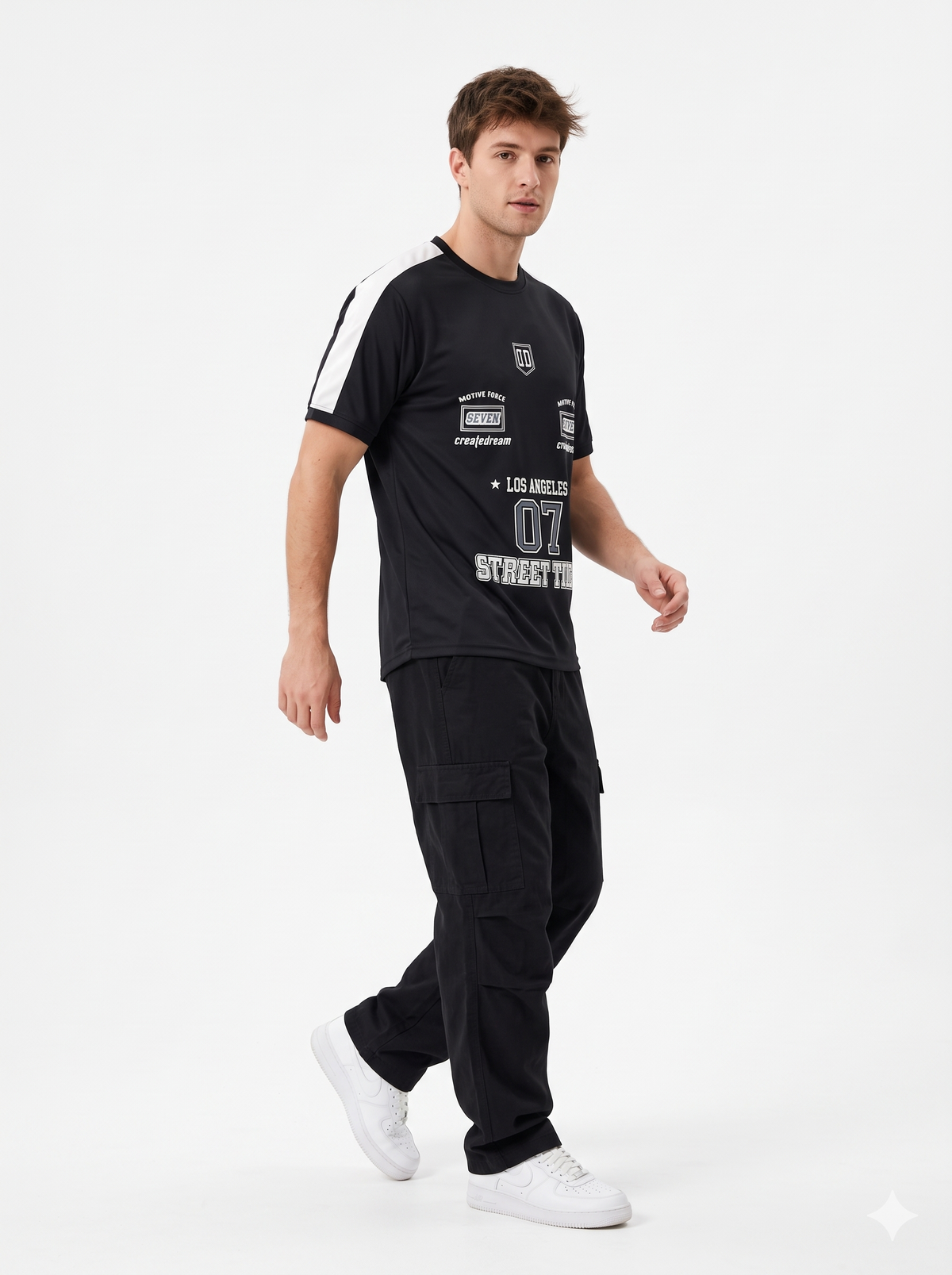 Jet Black "LOS ANGELES 07 STREET TIDE" T-Shirt(1002)