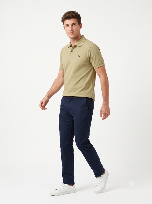 MITTI Men Old Money Style Solid Textured Knitted Snap-Button Collar Polo T-Shirt(1048)