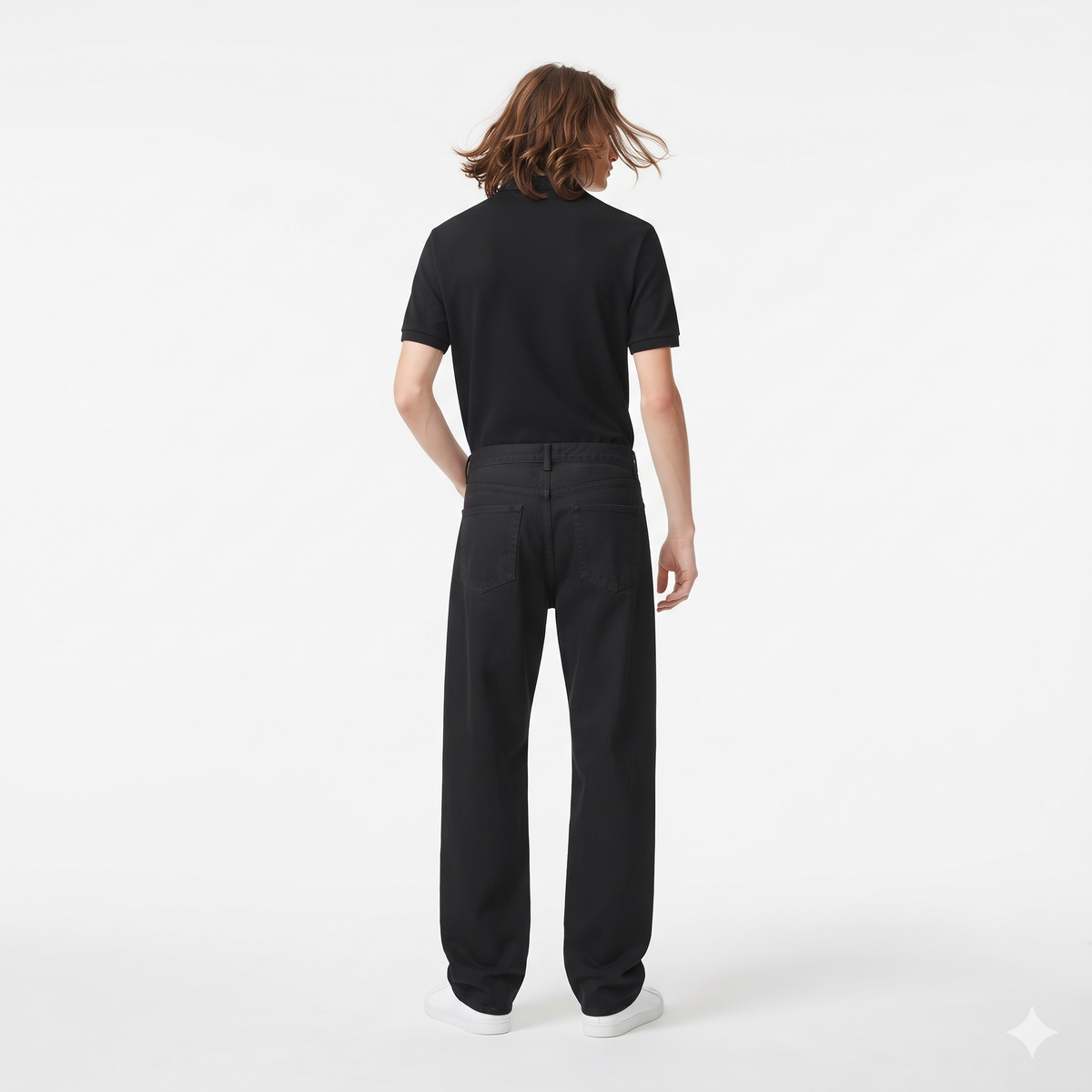 Clothora Men's Solid Black Wide-Leg Baggy Denim Jeans | Casual Loose Fit Streetwear Pants(2012)