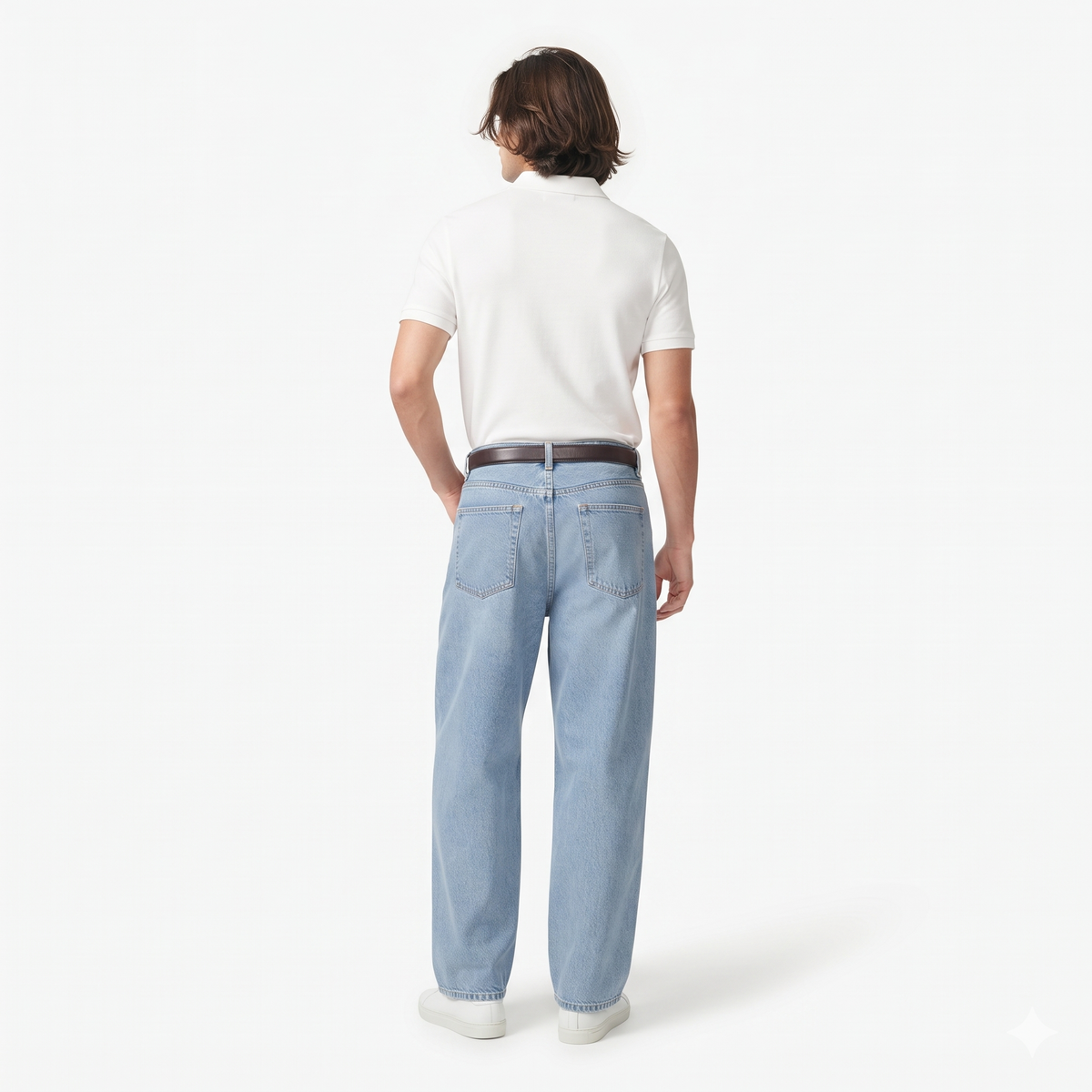 Clothora Men's Light Blue Vintage Wash Wide-Leg Baggy Jeans | Retro Streetwear Denim Pants(2013)