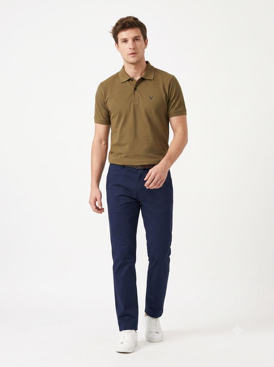 KHAKHIIMen Old Money Style Solid Textured Knitted Snap-Button Collar Polo T-Shirt(1046)