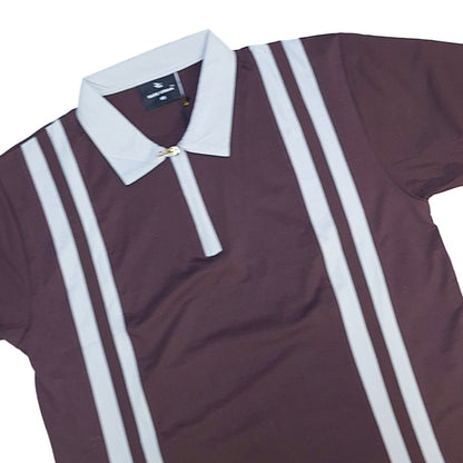 The City Gentleman Zipper Polo (Dark Brown / Grey)(1013)