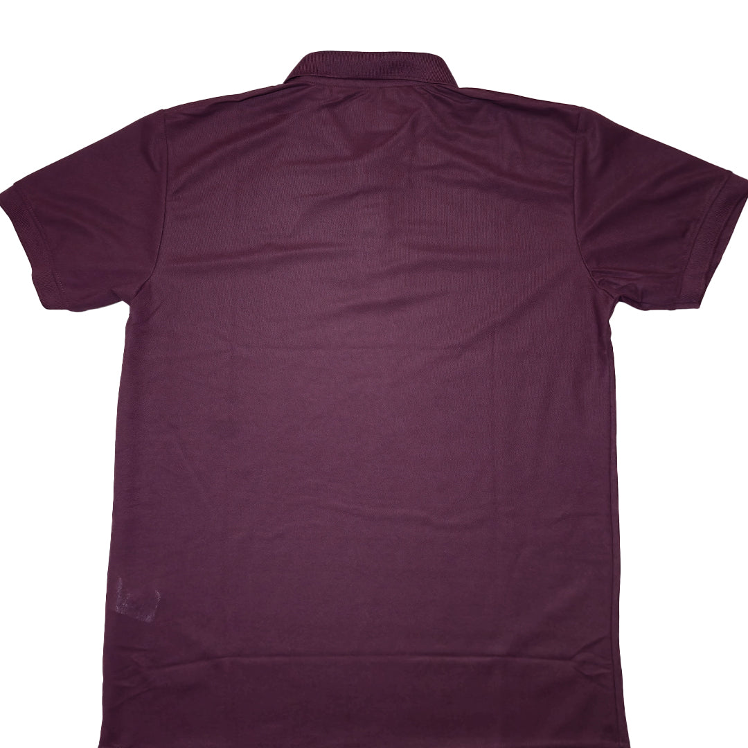 WINE Wild Clothing Men Solid Old Money Style Textured Knitted Button Collar Polo T-Shirt (1034))