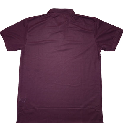 WINE Wild Clothing Men Solid Old Money Style Textured Knitted Button Collar Polo T-Shirt (1034))