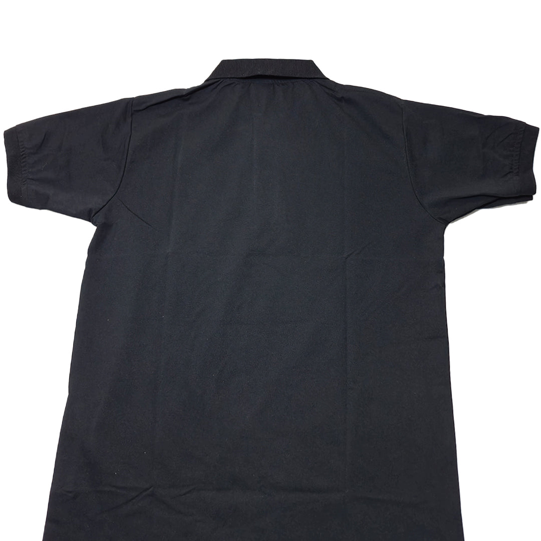 BLACK Men Old Money Style Solid Textured Knitted Snap-Button Collar Polo T-Shirt(1043)