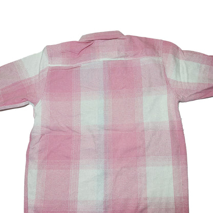 LIGHT PINK Men Vintage Checked Knitted Full-Zip Casual Overshirt Jacket | Classic Check Pattern Regular Fit Winter Over-Shirt(1052)