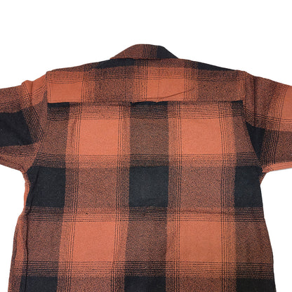 RUST Men Vintage Checked Knitted Full-Zip Casual Overshirt Jacket | Classic Check Pattern Regular Fit Winter Over-Shirt(1053)