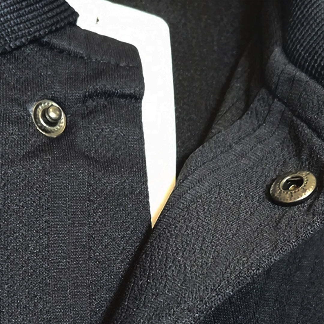 BLACK Men Old Money Style Textured Knitted Snap-Button (1037)