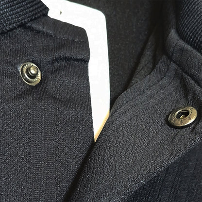 BLACK Men Old Money Style Textured Knitted Snap-Button (1037)