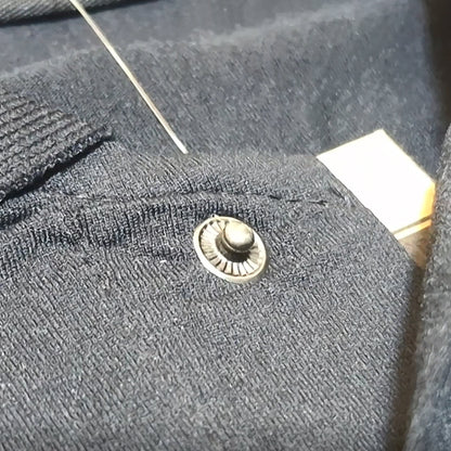 BLACK Men Old Money Style Solid Textured Knitted Snap-Button Collar Polo T-Shirt(1043)