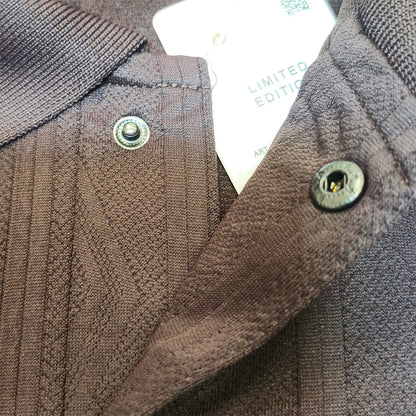 BROWN Men Old Money Style Textured Knitted Snap-Button (1038)