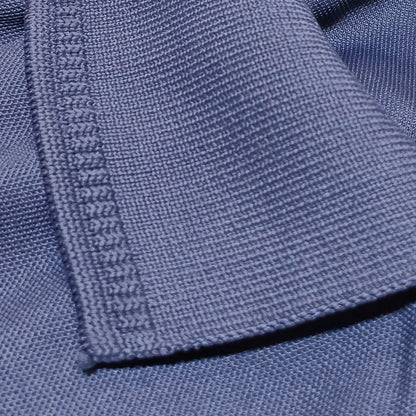 DARK BLUE Wild Clothing Men Solid Old Money Style Textured Knitted Button Collar Polo T-Shirt (1030))