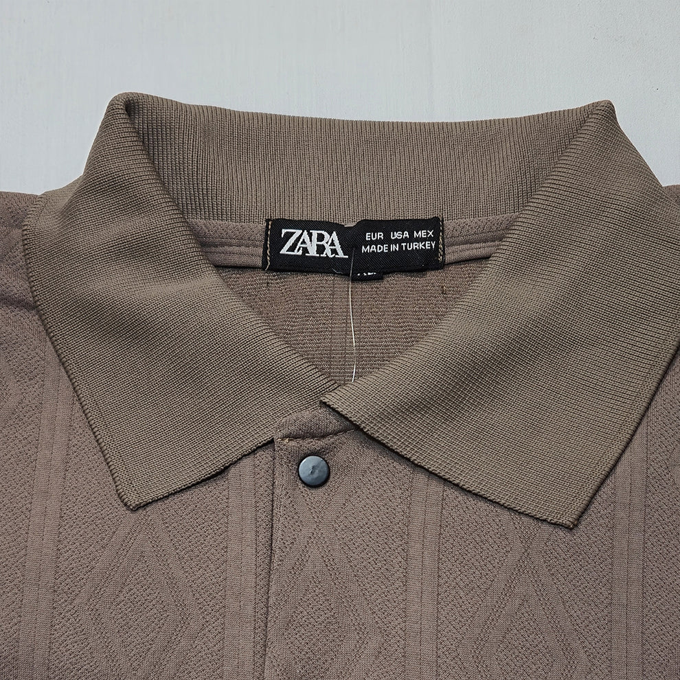 LIGHT BROWN Men Old Money Style Textured Knitted Snap-Button (1041 ...